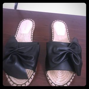 Avec Les Filles women black leather slides